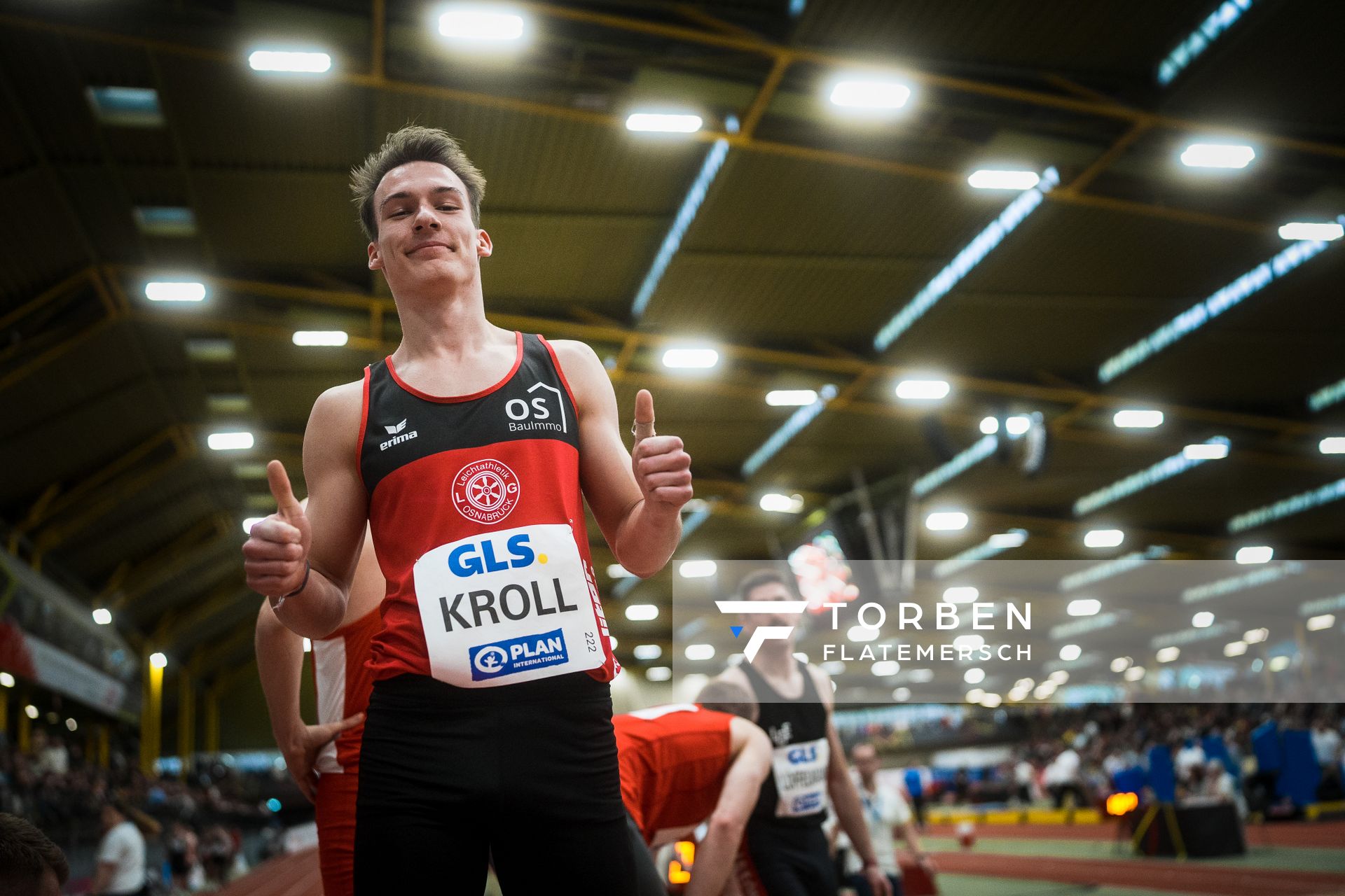 Florian Kroll (LG Osnabrueck) bei den Deutschen Leichtathletik-Hallenmeisterschaften am 18.02.2023 in der Helmut-Koernig-Halle in Dortmund